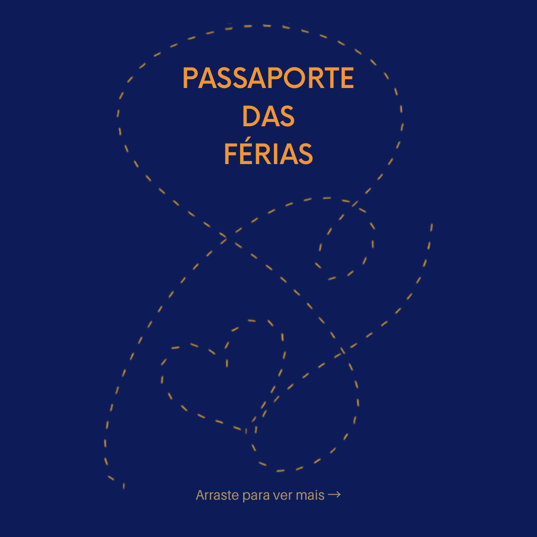 Capa do Passaporte das Férias com trilha pontilhada